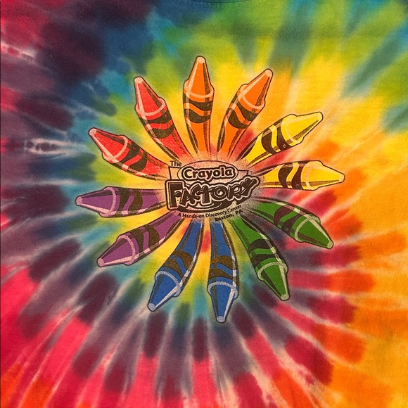 Vintage Y2K Hand Dyed Crayola Tie Dye T-Shirt - Picture 3 of 5